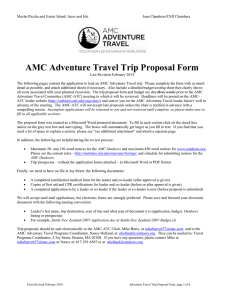 AMC Adventure Travel Trip Proposal Form /