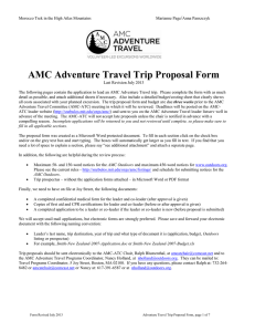 AMC Adventure Travel Trip Proposal Form /