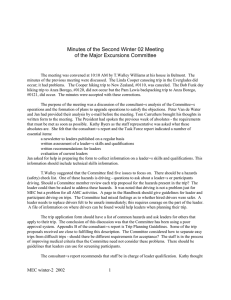 Minutes of the Second Winter 02 Meeting