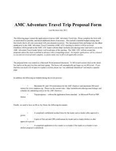 AMC Adventure Travel Trip Proposal Form