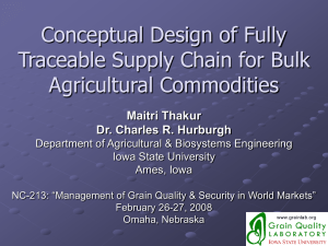 Conceptual Design of Fully Traceable Supply Chain for Bulk Agricultural Commodities Maitri Thakur
