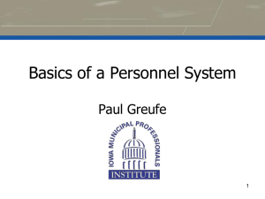 Basics of a Personnel System Paul Greufe 1