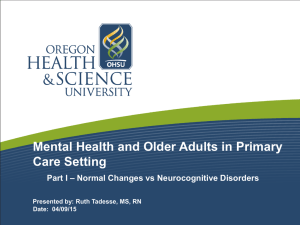 Mental Health and Older Adults in Primary Care Setting Part I