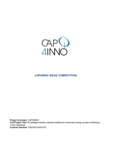 CAP4INNO IDEAS COMPETITION Project Acronym: Full Project Title: