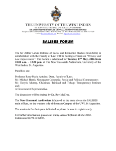 THE UNIVERSITY OF THE WEST INDIES