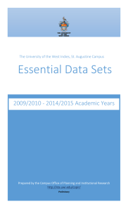 Essential Data Sets  2009/2010 - 2014/2015 Academic Years