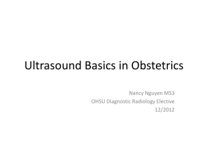 Ultrasound Basics in Obstetrics Nancy Nguyen MS3 OHSU Diagnostic Radiology Elective 12/2012