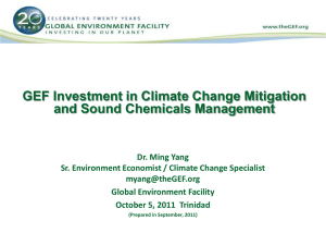 GEF Investment in Climate Change Mitigation and Sound Chemicals Management