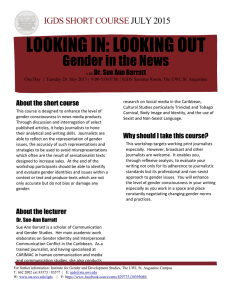 LOOKING IN: LOOKING OUT  Gender in the News IGDS SHORT COURSE