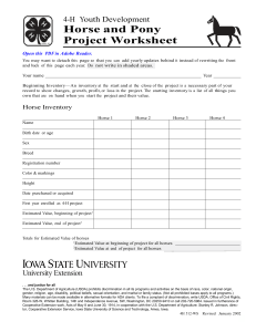 Horse and Pony Project Worksheet 4-H   Youth Development