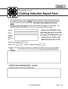 Clothing Selection Report Form  Seniors Poweshiek County