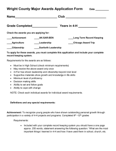 Wright County Major Awards Application Form __________