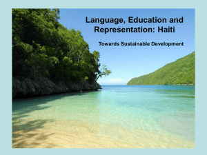 Language, Education and Representation: Haiti Towards Sustainable Development