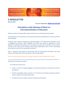 E-NEWSLETTER Hemisphere-wide Meeting of Minds on Internationalization of Education