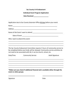 Sac County 4-H Endowment Individual Grant Program Application Date Received __________________