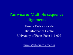 Pairwise &amp; Multiple sequence alignments Urmila Kulkarni-Kale Bioinformatics Centre