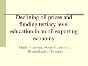 Declining oil prices and funding tertiary level education in an oil exporting economy
