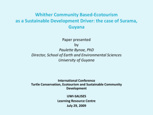 Whither Community Based-Ecotourism Guyana Paper presented