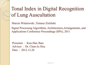 Tonal Index in Digital Recognition of Lung Auscultation