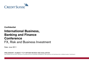 International Business, Banking and Finance Conference FX, Risk and Business Investment