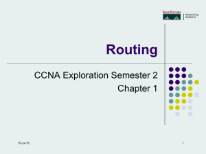 Routing CCNA Exploration Semester 2 Chapter 1 1