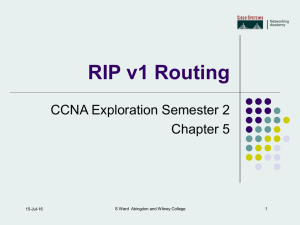 RIP v1 Routing CCNA Exploration Semester 2 Chapter 5 1