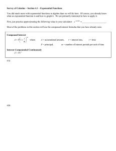 Survey of Calculus – Section 4.1 – Exponential Functions
