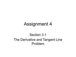 Assignment 4 Section 3.1 The Derivative and Tangent Line Problem