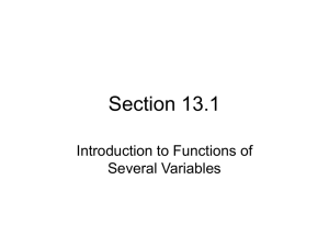 Section 13.1 Introduction to Functions of Several Variables