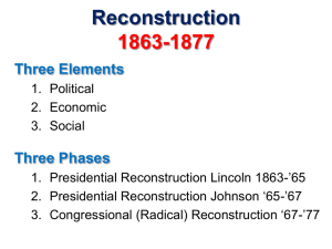 Reconstruction 1863-1877 Three Elements Three Phases