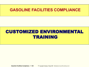 WELCOME CUSTOMIZED ENVIRONMENTAL TRAINING GASOLINE FACILITIES COMPLIANCE