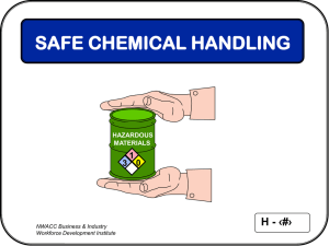 SAFE CHEMICAL HANDLING ‹#› H - 1