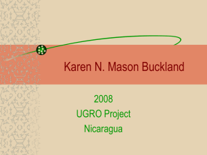 Karen N. Mason Buckland 2008 UGRO Project Nicaragua