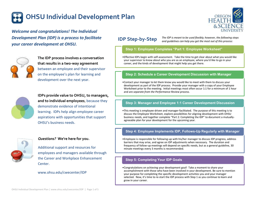 OHSU Individual Development Plan IDP Step by Step Welcome And 