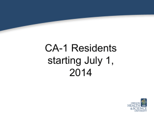 CA-1 Residents starting July 1, 2014 Residents