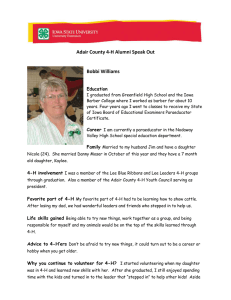 Adair County 4-H Alumni Speak Out  Bobbi Williams Education