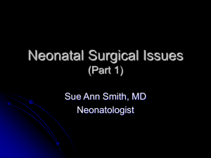Neonatal Surgical Issues (Part 1) Sue Ann Smith, MD Neonatologist
