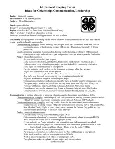 4-H Record Keeping Terms Ideas for Citizenship, Communication, Leadership