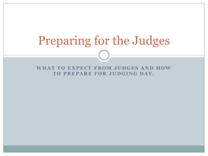 Preparing for the Judges