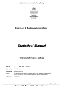 Statistical Manual Chemical &amp; Biological Metrology Chemical Reference Values