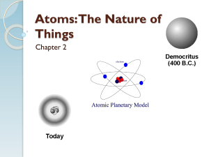 Atoms: The Nature of Things Chapter 2