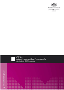 NITP 4.4 National Instrument Test Procedures for Lubricating Oil Measures