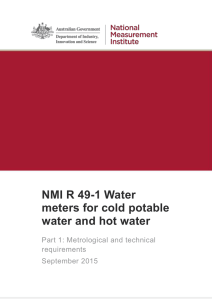 NMI R 49-1 Water meters for cold potable water and hot water