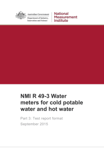 NMI R 49-3 Water meters for cold potable water and hot water