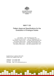 NMI P 105 Pattern Approval Specifications for the Graduation of Analogue Scales