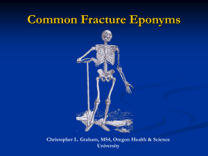 Common Fracture Eponyms Christopher L. Graham, MS4, Oregon Health &amp; Science University