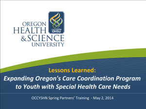 Expanding Oregon's Care Coordination Program Lessons Learned: