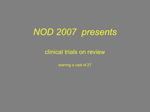 NOD 2007  presents clinical trials on review