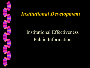 Institutional Development Institutional Effectiveness Public Information