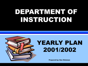DEPARTMENT OF INSTRUCTION YEARLY PLAN 2001/2002